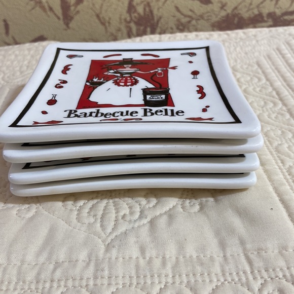 MWW Market Culinary Cuties by Andrew Tracey set 4 ceramic small square - Picture 7 of 9